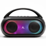 JL-958 Portable Subwoofer Speaker with Multi Color Light Emitting Diode Lighting, Carry Handle, Bluetooth, Black