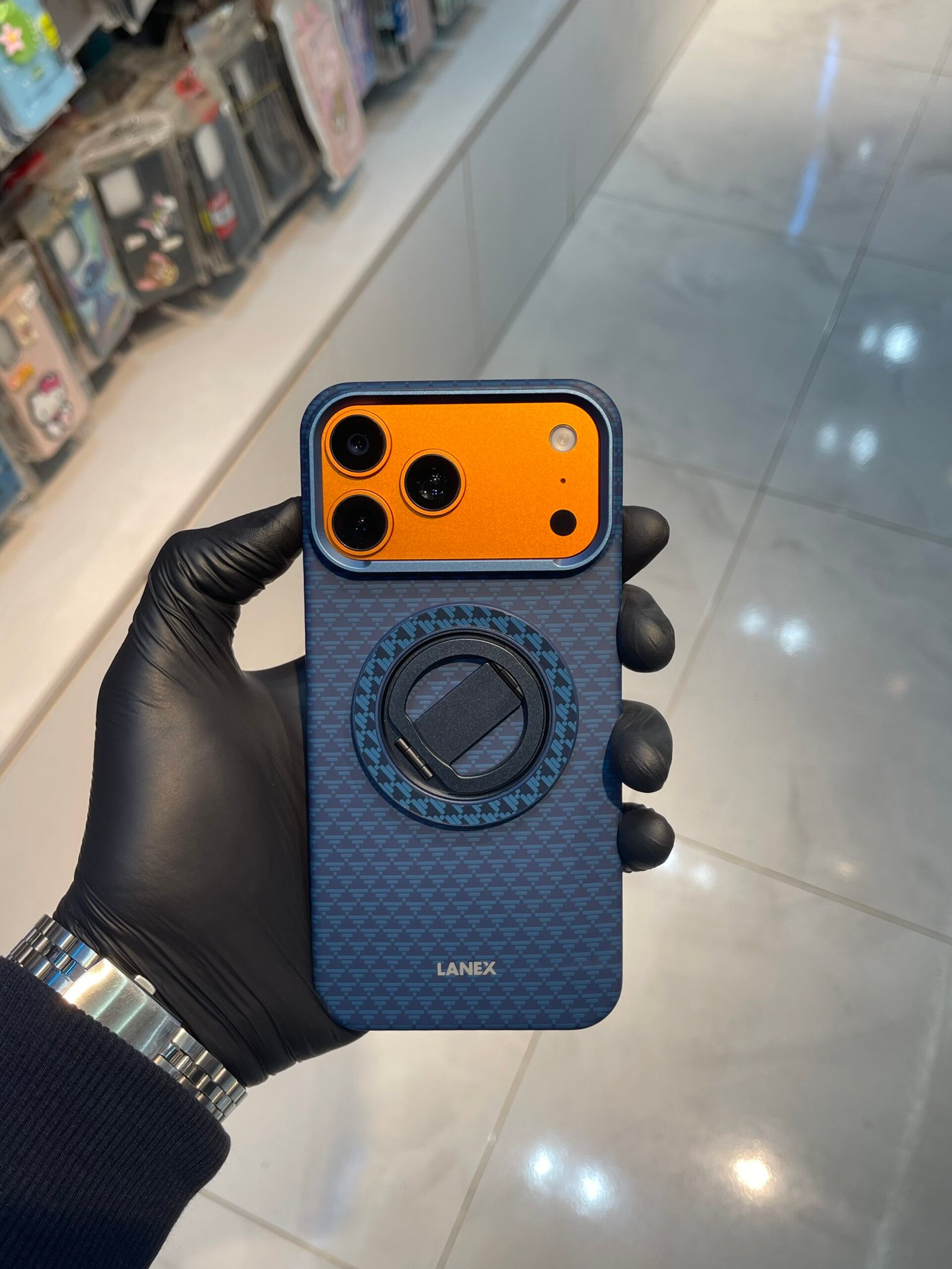 2 (1) LANEX CARBON RING STAND CASE Iphone 17 Pro Max - Image 1